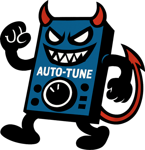 Autotune malicioso personificado como enemigo.
In-Game asset.  2d.  High contrast.  No shadows