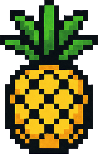 8 bit pineapple.
In-Game asset.  2d.  High contrast.  No shadows