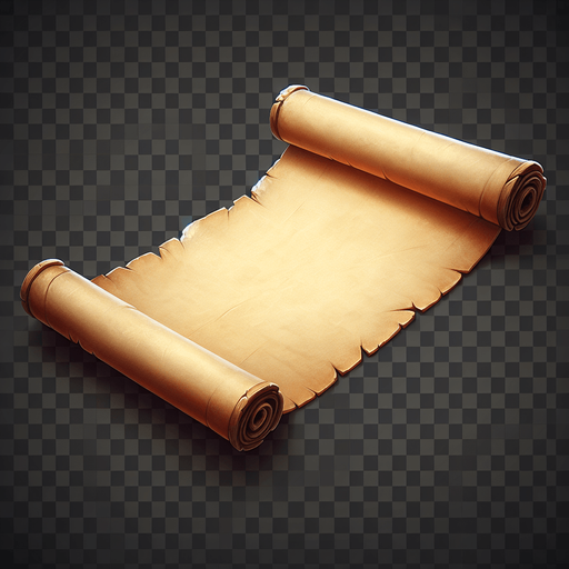 old paper scroll, blank with no writing, Single Game Texture. In-Game asset. 2d. transparent Blank background. High contrast. No shadows. Single Game Texture. In-Game asset. 2d. Blank background. High contrast. No shadows.