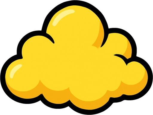 cloud yellow.
In-Game asset.  2d.  High contrast.  No shadows