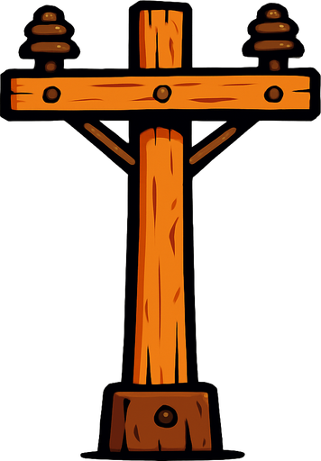 electricity pole without cable.
In-Game asset.  2d.  High contrast.  No shadows
