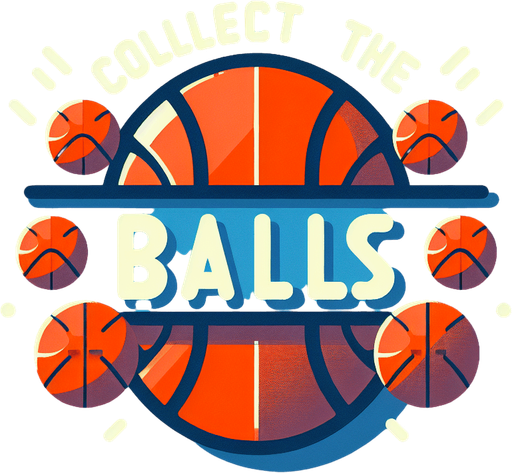 text that says "collect all the balls". in-game asset. basketball aesthtetic. blank background. minimalistic flat graphic. Single Game Texture. 2d. Blank background. High contrast. No shadows. orange, blue..
Single Game Texture. In-Game asset. 2d. Blank background. High contrast. No shadows.