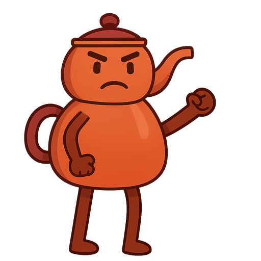 çaydanlık adam. No background. Transparent background. Blank background. No shadows. 2d. In-Game asset. flat