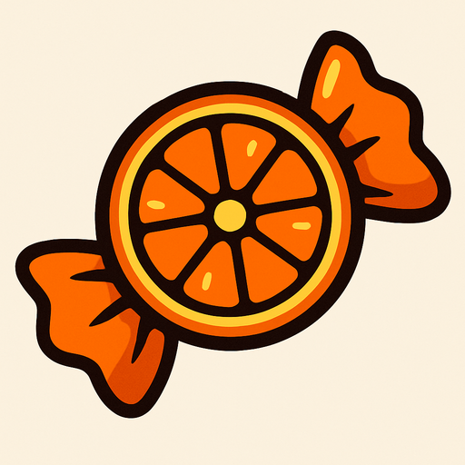 candy orange.
In-Game asset.  2d.  High contrast.  No shadows
