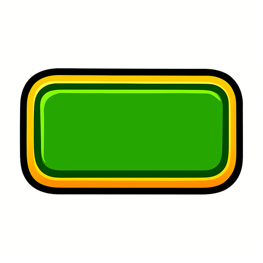 green button empty.
In-Game asset.  2d.  High contrast.  No shadows
