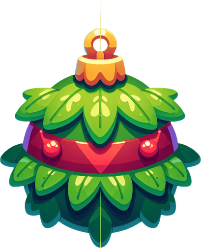 Cartoon Christmas decoration  
Single Game Texture. In-Game asset. 2d. Blank background. High contrast. No shadows.