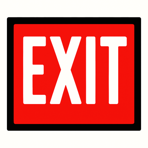 Exit.
In-Game asset.  2d.  High contrast.  No shadows