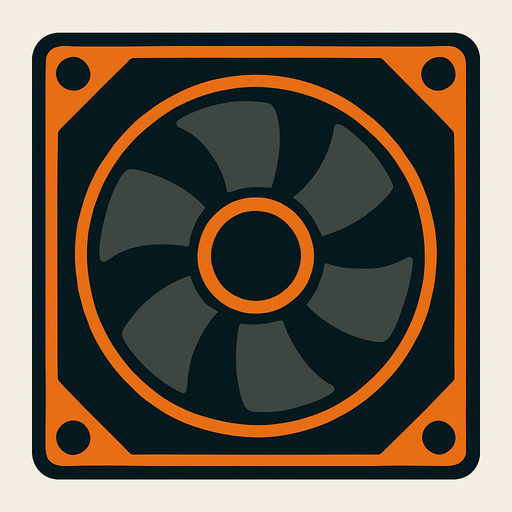 Cooling fan.
In-Game asset.  2d.  High contrast.  No shadows