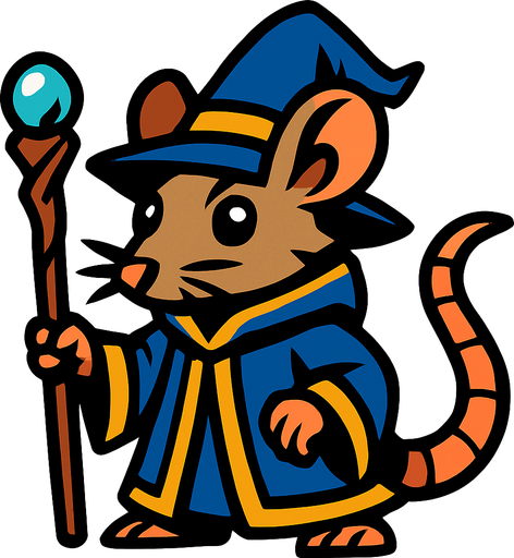 wizard rat.
In-Game asset.  2d.  High contrast.  No shadows