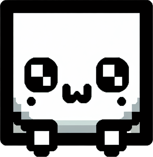Pixel art, square with cute eyes . Single Game Texture. In-Game asset. 2d. Blank background. High contrast. No shadows.