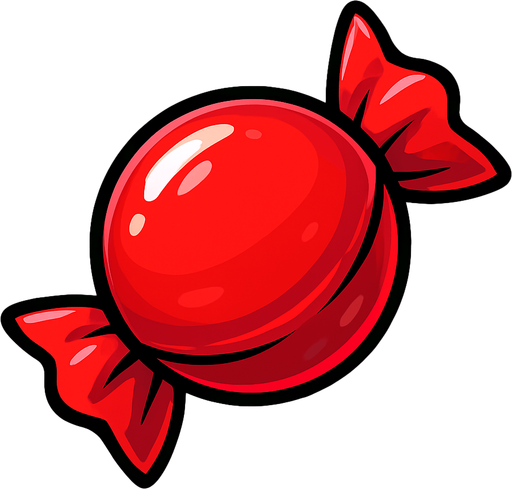 Kırmızı şeker.
In-Game asset.  2d.  High contrast.  No shadows