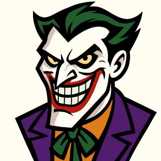 Süper kötü olan joker'in kafasını oluştur.
In-Game asset.  High contrast.  No shadows