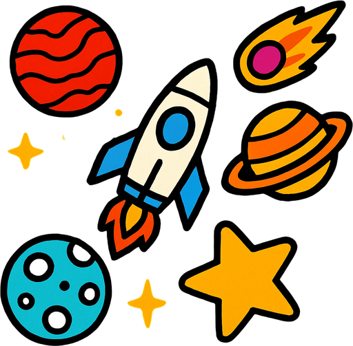 araka plan olarak uzay teması olsun.
In-Game asset.  2d.  High contrast.  No shadows