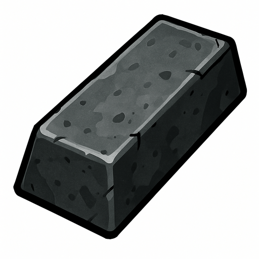 gray iron bar.
In-Game asset.  High contrast.  No shadows