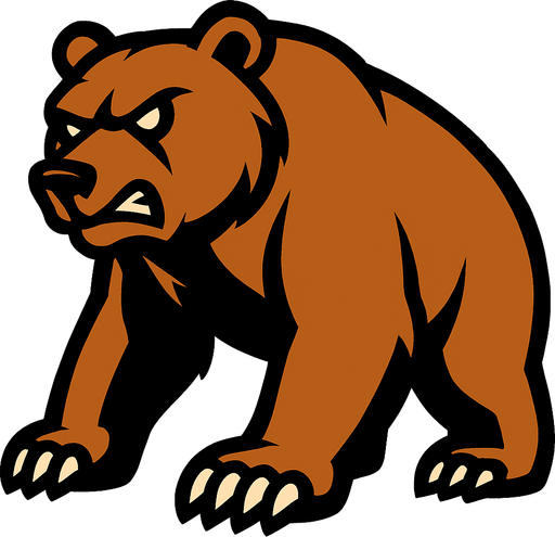 bear no background.
In-Game asset.  2d.  High contrast.  No shadows