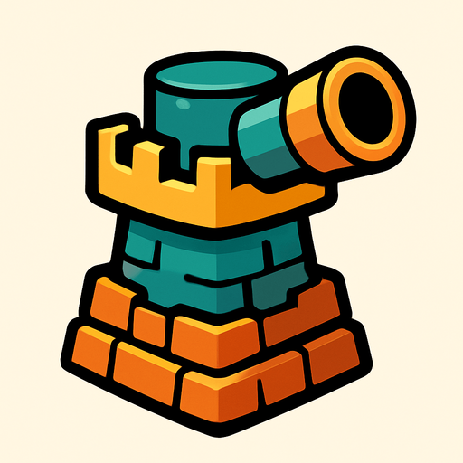 a tower of a tower defence.
In-Game asset.  2d.  High contrast.  No shadows