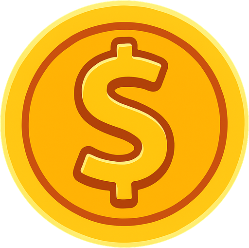 coin.
In-Game asset.  2d.  High contrast.  No shadows