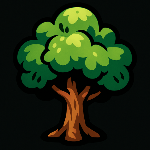Arbre.
In-Game asset.  2d.  High contrast.  No shadows