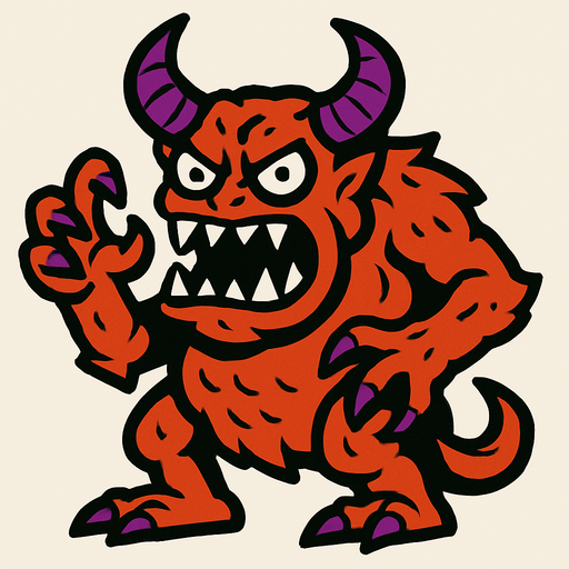 Canavar.
In-Game asset.  2d.  High contrast.  No shadows