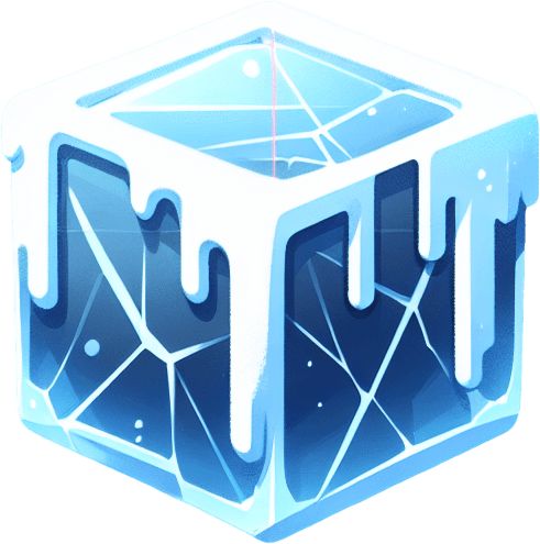 An ice cube.
Single Game Texture. In-Game asset. 2d. Blank background. High contrast. No shadows.