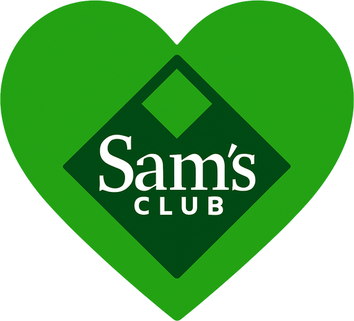 Un corazon verde de sams club.
In-Game asset.  2d.  High contrast.  No shadows