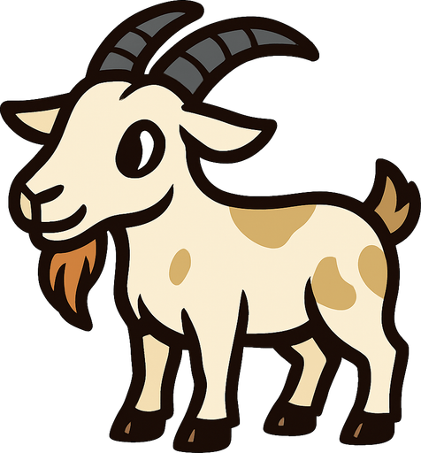 goat.
In-Game asset.  2d.  High contrast.  No shadows