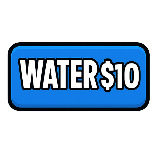 Make button blue and say water $10