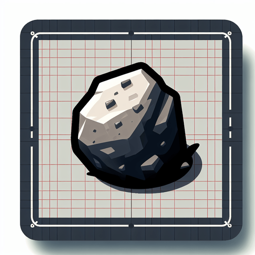 rock.
Single Game Texture. In-Game asset. 2d. Blank background. High contrast. No shadows.