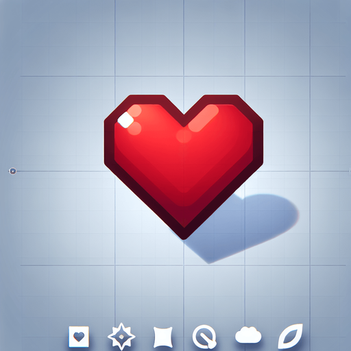 Simple red heart.
Single Game Texture.  In-Game asset.  2d.  Blank background.  High contrast.  No shadows