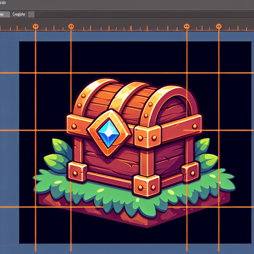 Treasure Chest.
Single Game Texture. In-Game asset. 2d. Blank background. High contrast. No shadows.