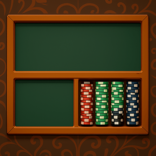 Replace the center of right side bumper for a span with a rack of poker chips seen from overhead.