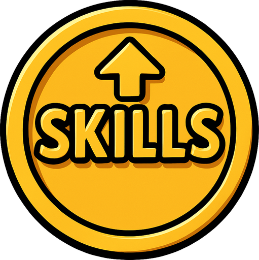 Skills coin.
In-Game asset.  2d.  High contrast.  No shadows