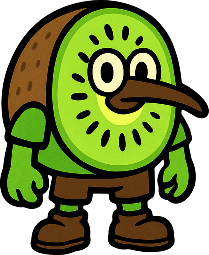 kiwi human.
In-Game asset.  2d.  High contrast.  No shadows