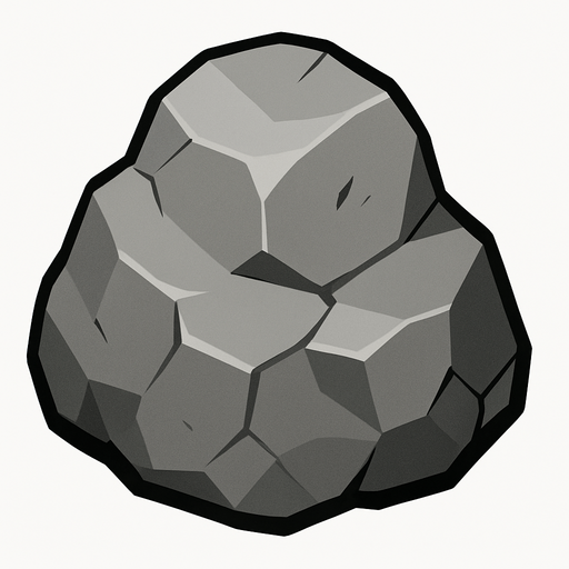 Rock (Gray).
In-Game asset.  2d.  High contrast.  No shadows