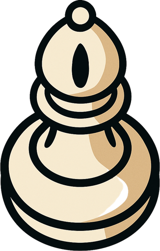 Chess bishop white view frome above.
In-Game asset.  2d.  High contrast.  No shadows