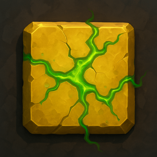 square yellow poisonous stone top view.
In-Game asset