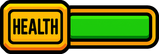 barra de salud de color verde.
In-Game asset.  2d.  High contrast.  No shadows
