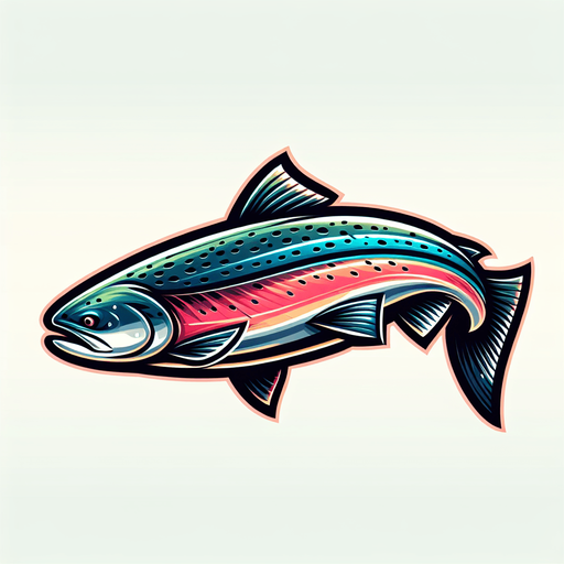 A swimming salmon.
Single Game Texture. In-Game asset. 2d. Blank background. High contrast. No shadows.