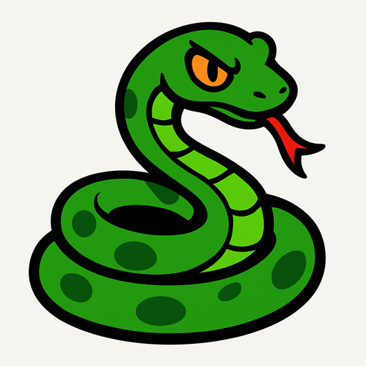snake.
In-Game asset.  2d.  High contrast.  No shadows
