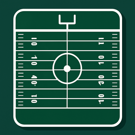 A football field.
In-Game asset.  2d.  High contrast.  No shadows