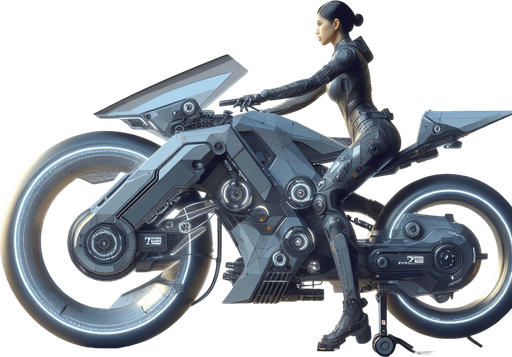 sci fi bike with person riding facing right side
Single Game Texture.  In-Game asset.  High contrast.
Single Game Texture.  In-Game asset.  2d.  Blank background.  High contrast.  No shadows