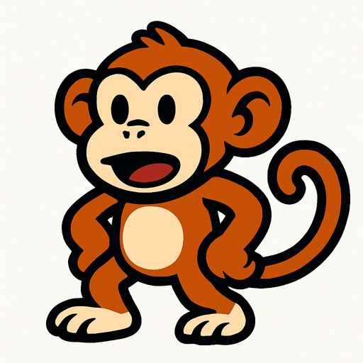 Monkey.
In-Game asset.  2d.  High contrast.  No shadows