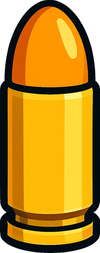 vertical bullet.
In-Game asset.  2d.  High contrast.  No shadows