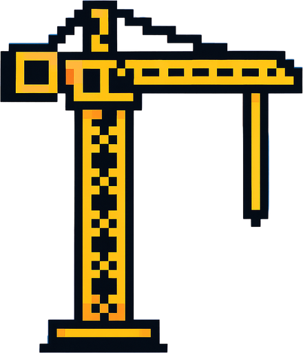 2d pixel crane without hook.
In-Game asset.  2d.  High contrast.  No shadows