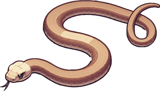 Light Brown moving snake top down view.
Single Game Texture.  In-Game asset.  2d.  Blank background.  High contrast.  No shadows