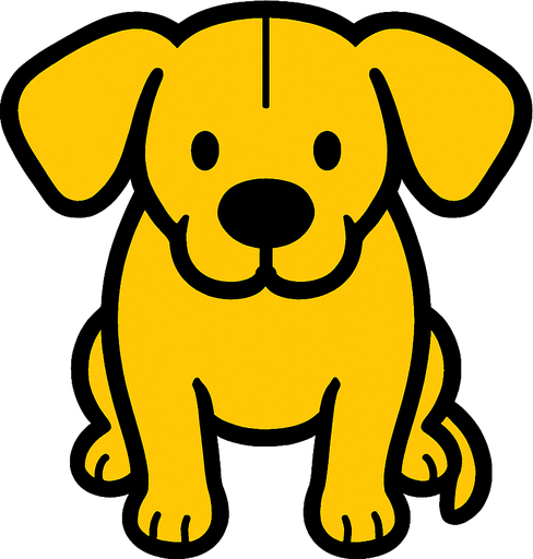 yellow dog top view.
In-Game asset.  2d.  High contrast.  No shadows