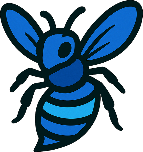 Abeille bleu.
In-Game asset.  2d.  High contrast.  No shadows