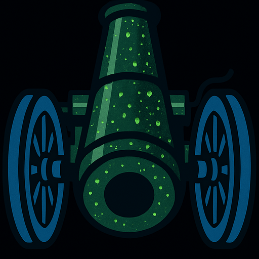 tekerleri mavi olsun ve demir gövdenin üzerinde yeşil yeşil ışık gibi benekler olsun