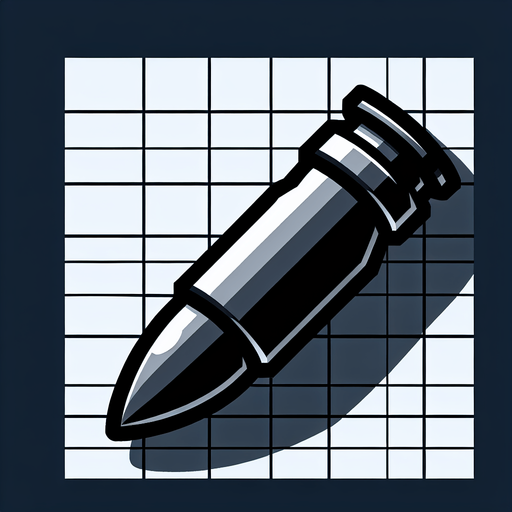 bullet.
Single Game Texture.  In-Game asset.  2d.  Blank background.  High contrast.  No shadows