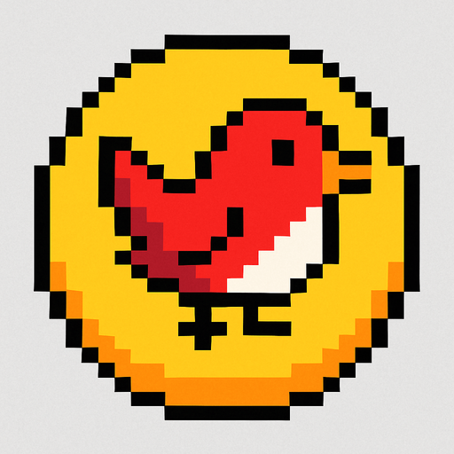 A button in the form of a bird's eye view pixel art.
In-Game asset.  2d.  High contrast.  No shadows